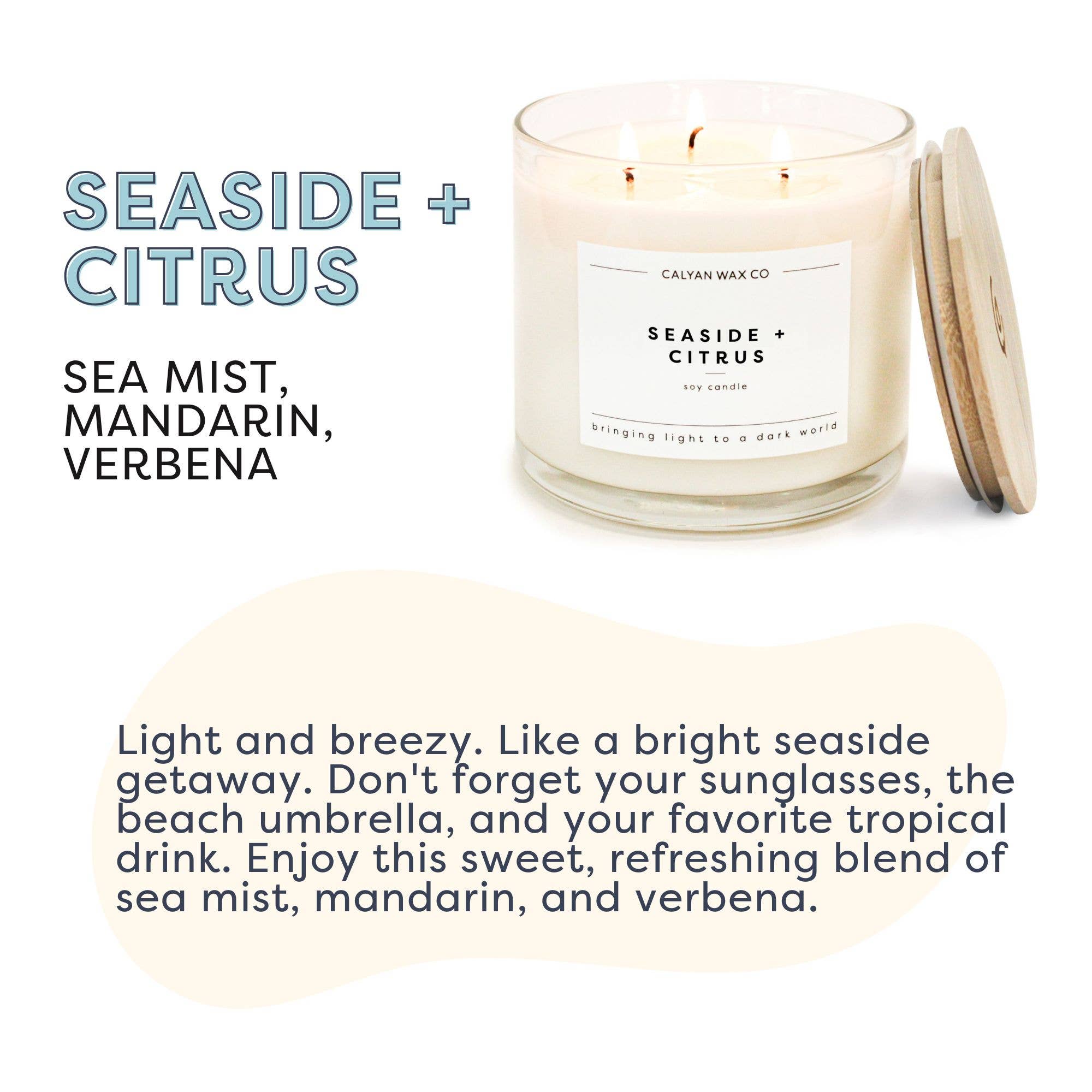 Seaside + Citrus 3-Wick Soy Candle