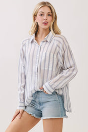 Striped Button-Up Shirt