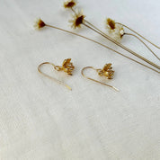 Gold Pressed Flower Dangle Earrings