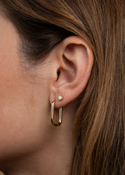 White Opal Simple Stud Earrings