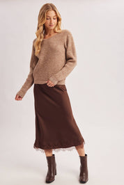 Esme Lace Back Ribbed Sweater