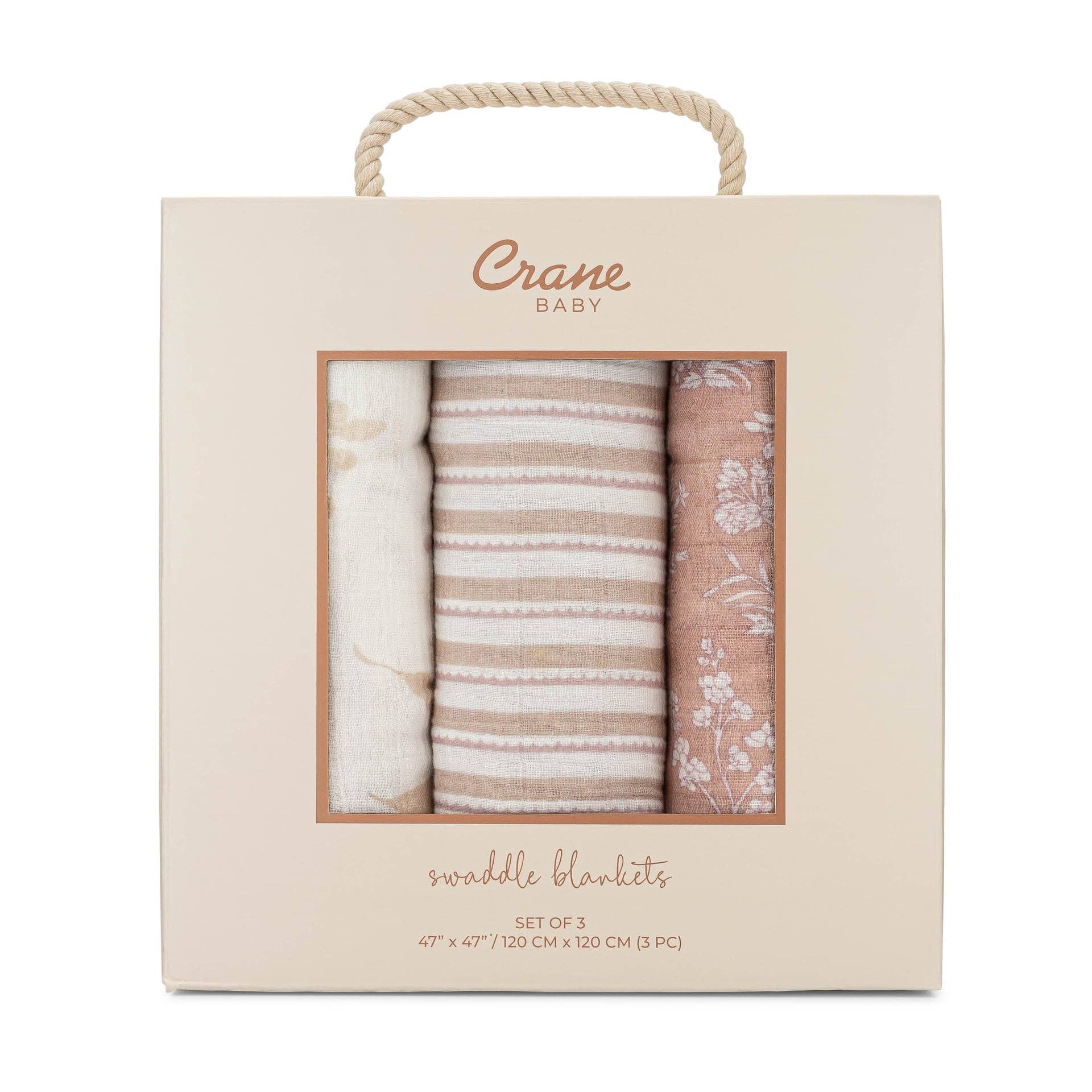 Violet Floral Muslin Swaddle Blankets