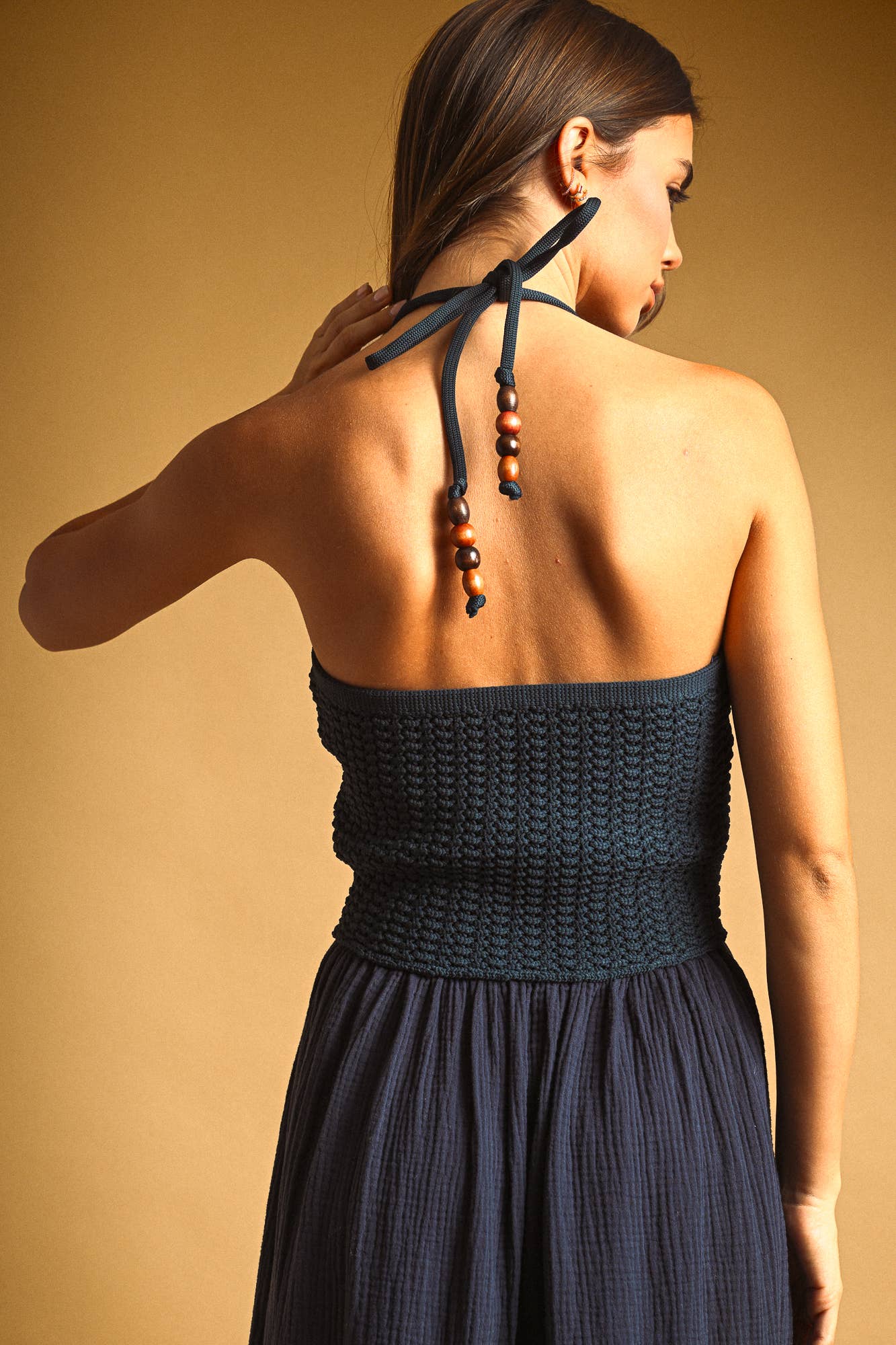 Thea Crochet Bodice Gauze Maxi Dress