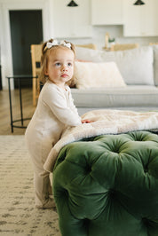 Taupe Checkered Plush Blanket