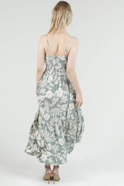 F4F50-A920 V NECK TWIST FRONT CUT OUT MAXI DRESS