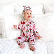 Ornate Ornaments Ruffle Zip