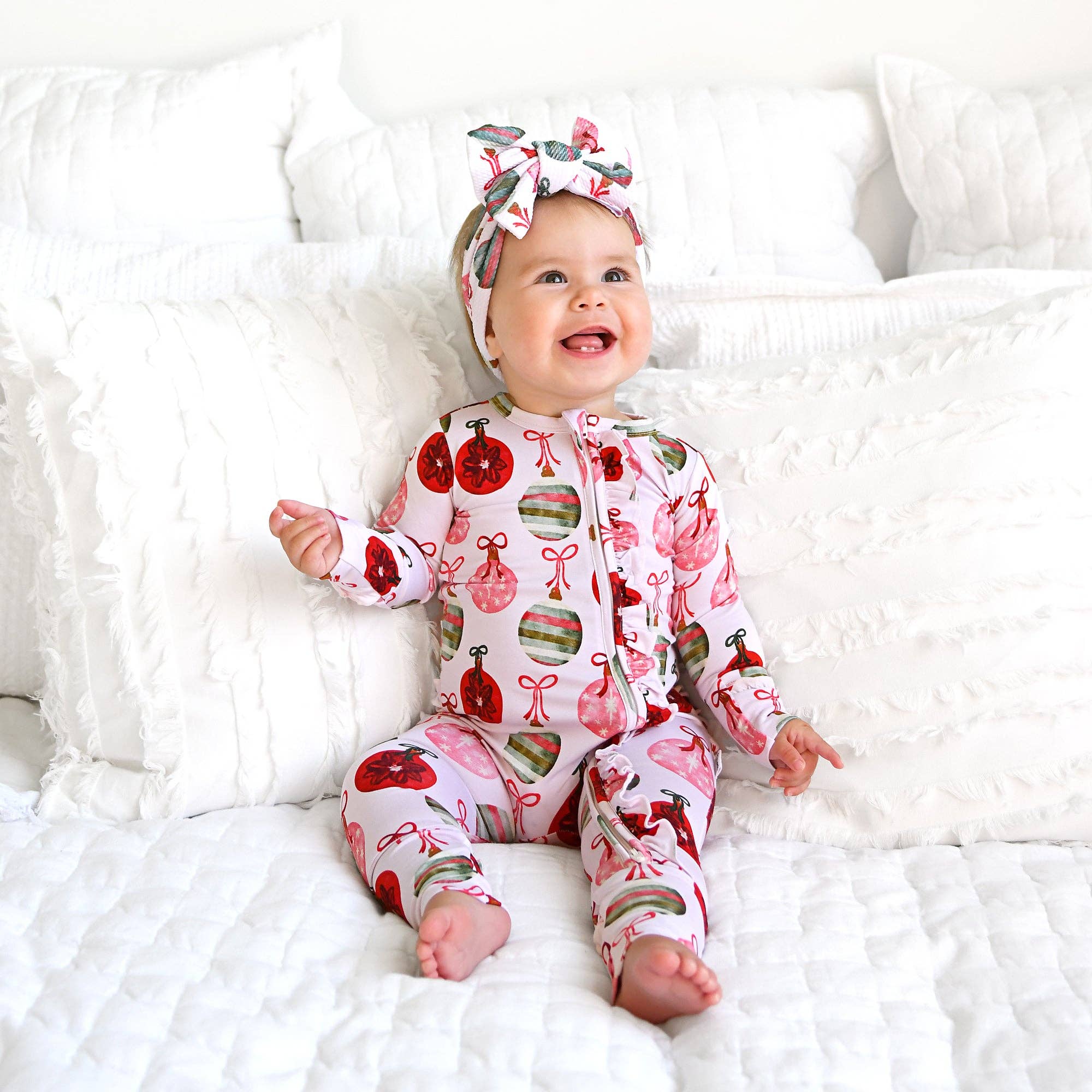 Ornate Ornaments Ruffle Zip
