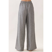 Livia Striped Tie Waist Wide Leg Pants