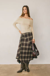 Arden Off Shoulder Rib Knit Sweater