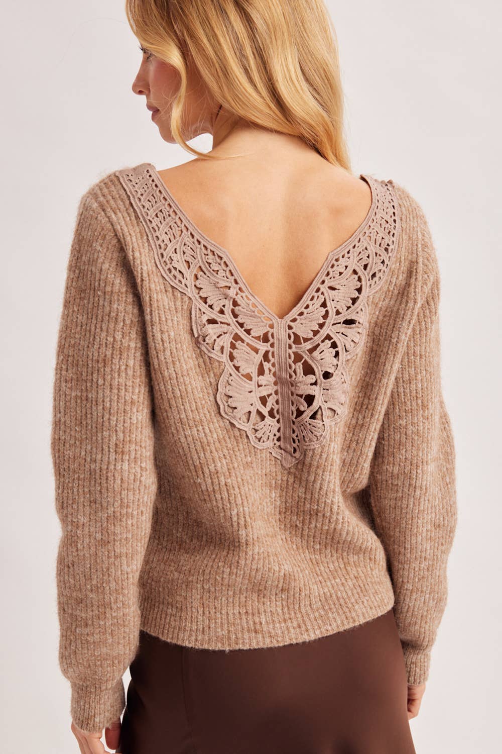 Esme Lace Back Ribbed Sweater
