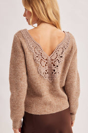 Esme Lace Back Ribbed Sweater