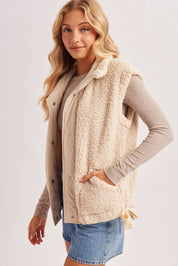 Hana Mock Neck Sherpa Vest