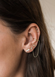 White Opal Crown Stud Earrings