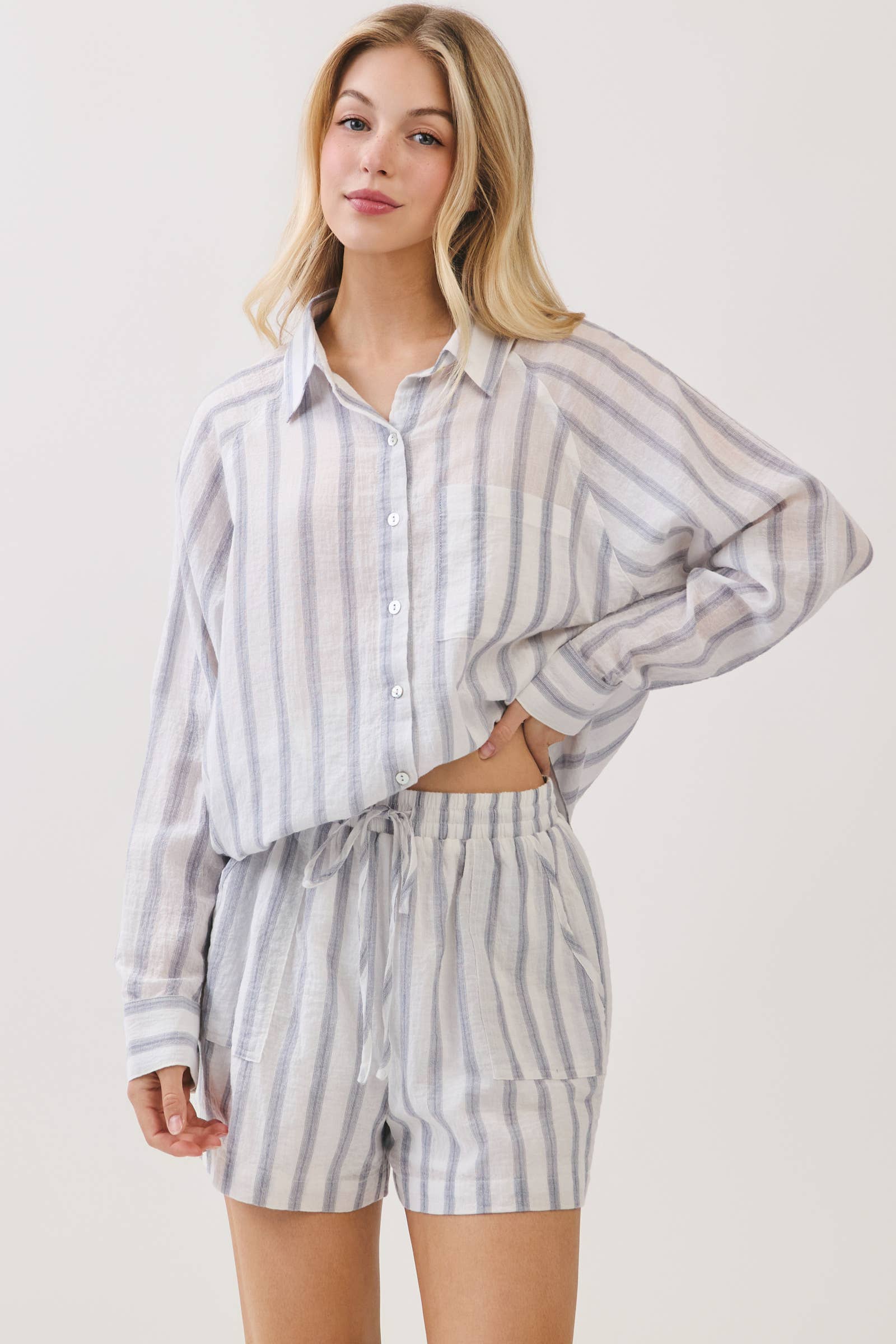 Striped Button-Up Shirt