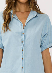 Hallie Short Sleeve Chambray Shirt