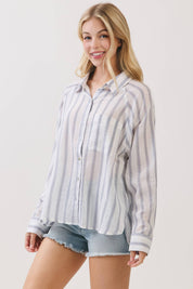 Striped Button-Up Shirt