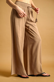 Breezy Wide-Leg Smocked Waist Pants