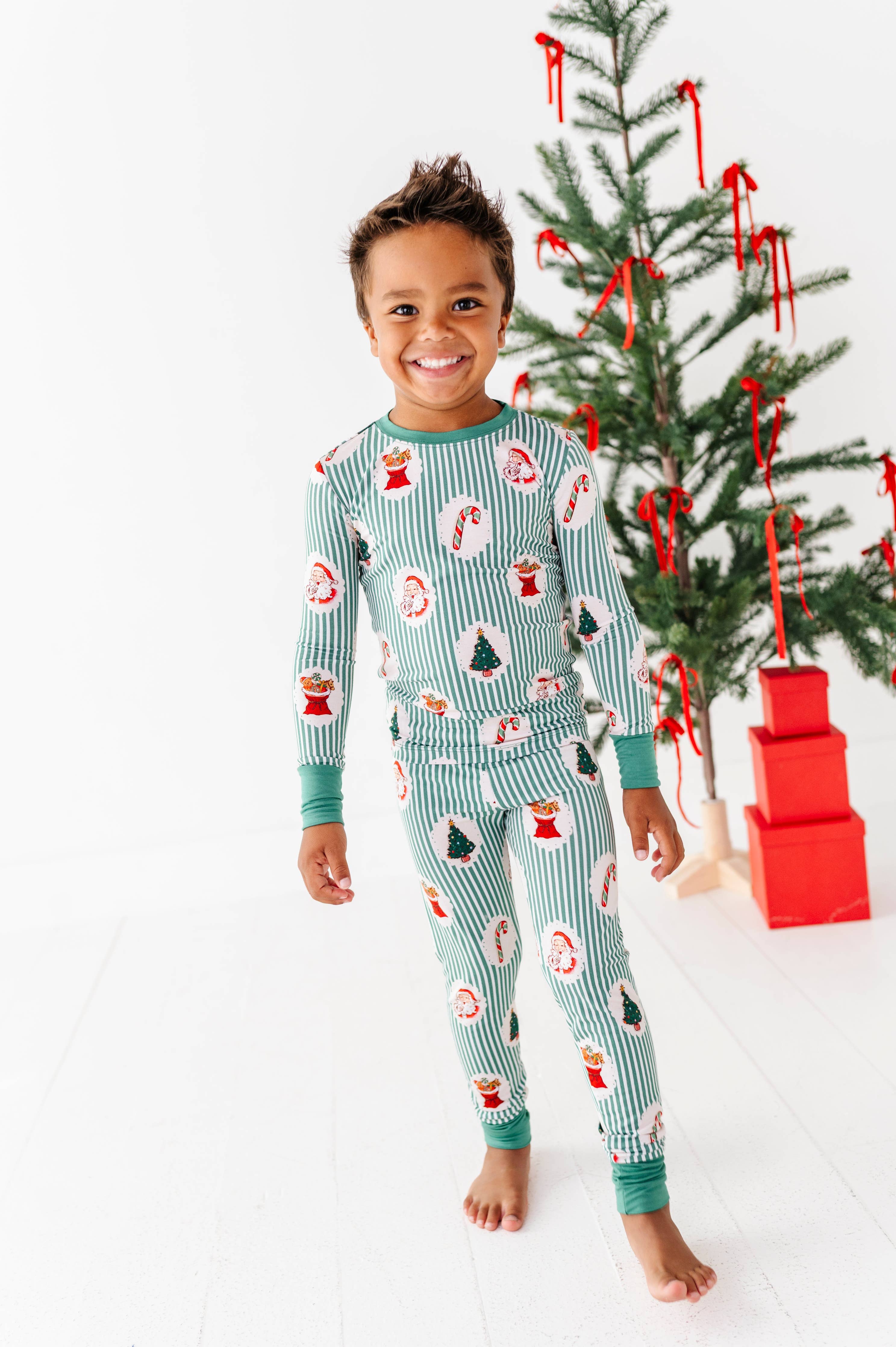 Christmas Classic Stripe Kids Pajamas