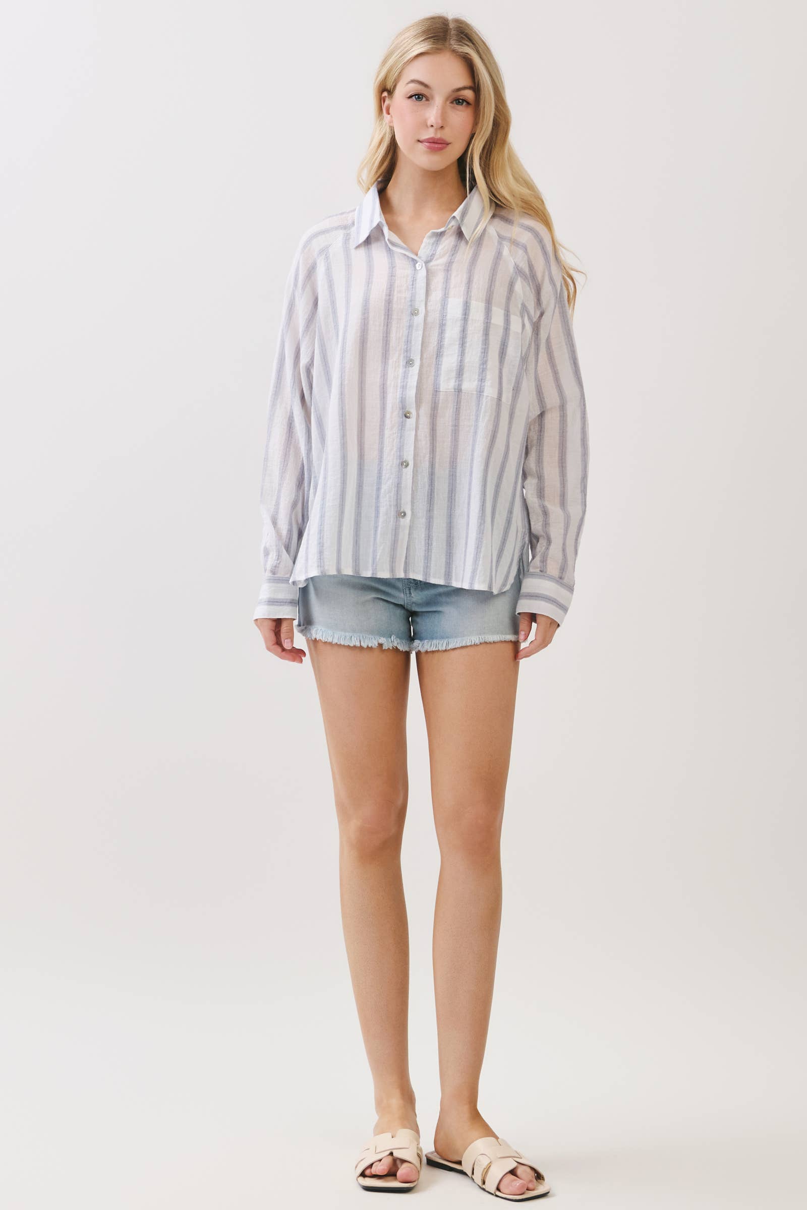 Striped Button-Up Shirt
