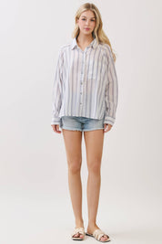 Striped Button-Up Shirt