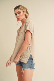 Zoie V-Neck Short Sleeve Top