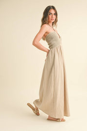 Thea Crochet Bodice Gauze Maxi Dress