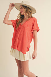 Zoie V-Neck Short Sleeve Top