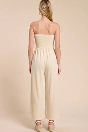 Adria Ribbed Tie-Front Palazzo Jumpsuit