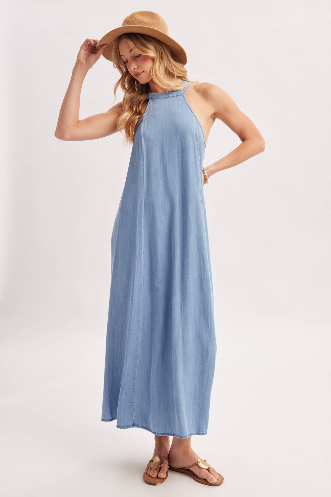 Marina Denim Maxi Dress