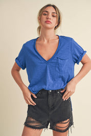 Zoie V-Neck Short Sleeve Top