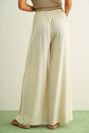 Breezy Wide-Leg Smocked Waist Pants