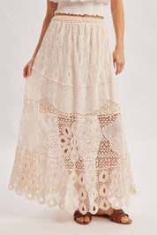 Santorini Crochet Maxi Skirt