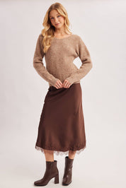 Esme Lace Back Ribbed Sweater