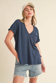 Zoie V-Neck Short Sleeve Top