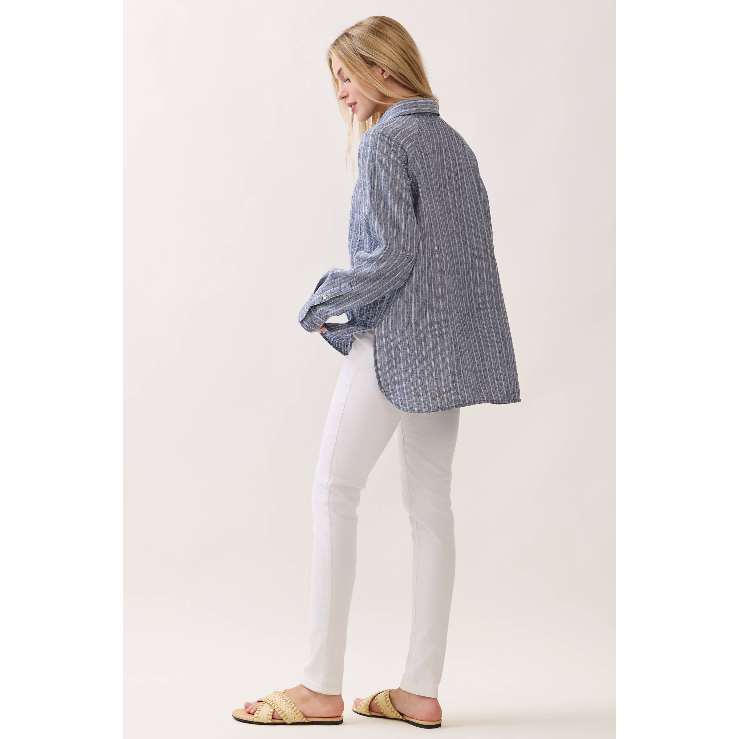 Livia Striped Button-Down Shirt