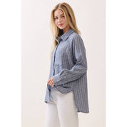 Livia Striped Button-Down Shirt