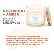 Rosewood + Amber 3-Wick Soy Candle
