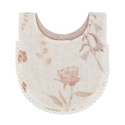Violet Floral Cotton Baby Bib Set