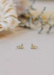 White CZ Offset Trio Earrings