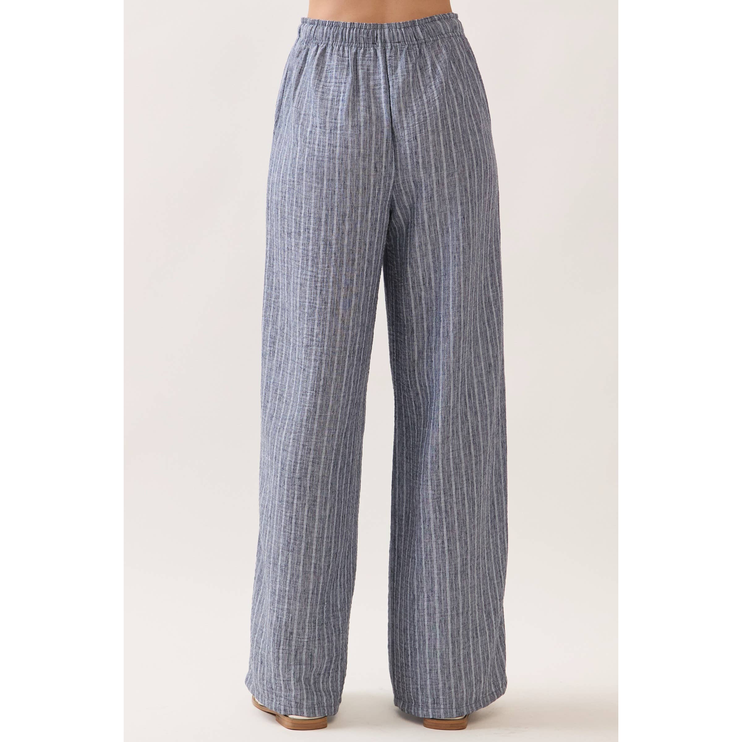 Livia Striped Tie Waist Wide Leg Pants