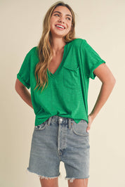 Zoie V-Neck Short Sleeve Top