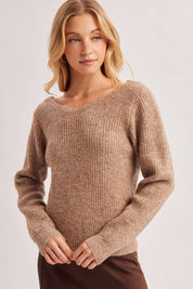 Esme Lace Back Ribbed Sweater