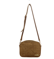 Suede Woven Willow Camera Crossbody Bag