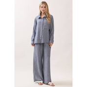 Livia Striped Tie Waist Wide Leg Pants