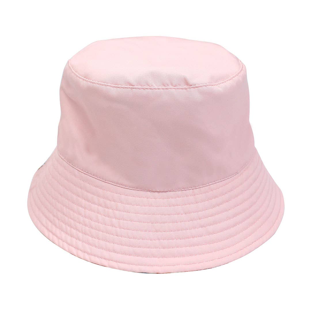 Sandy Seashells Pink Reversible Beach Baby Bucket Hat