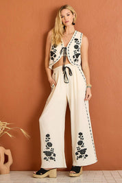 Ravello Embroidered Gauze Pants