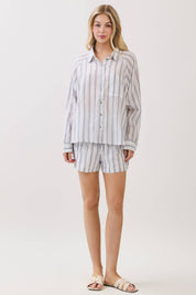 Striped Button-Up Shirt