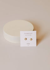 White Opal Sun Stud Earrings