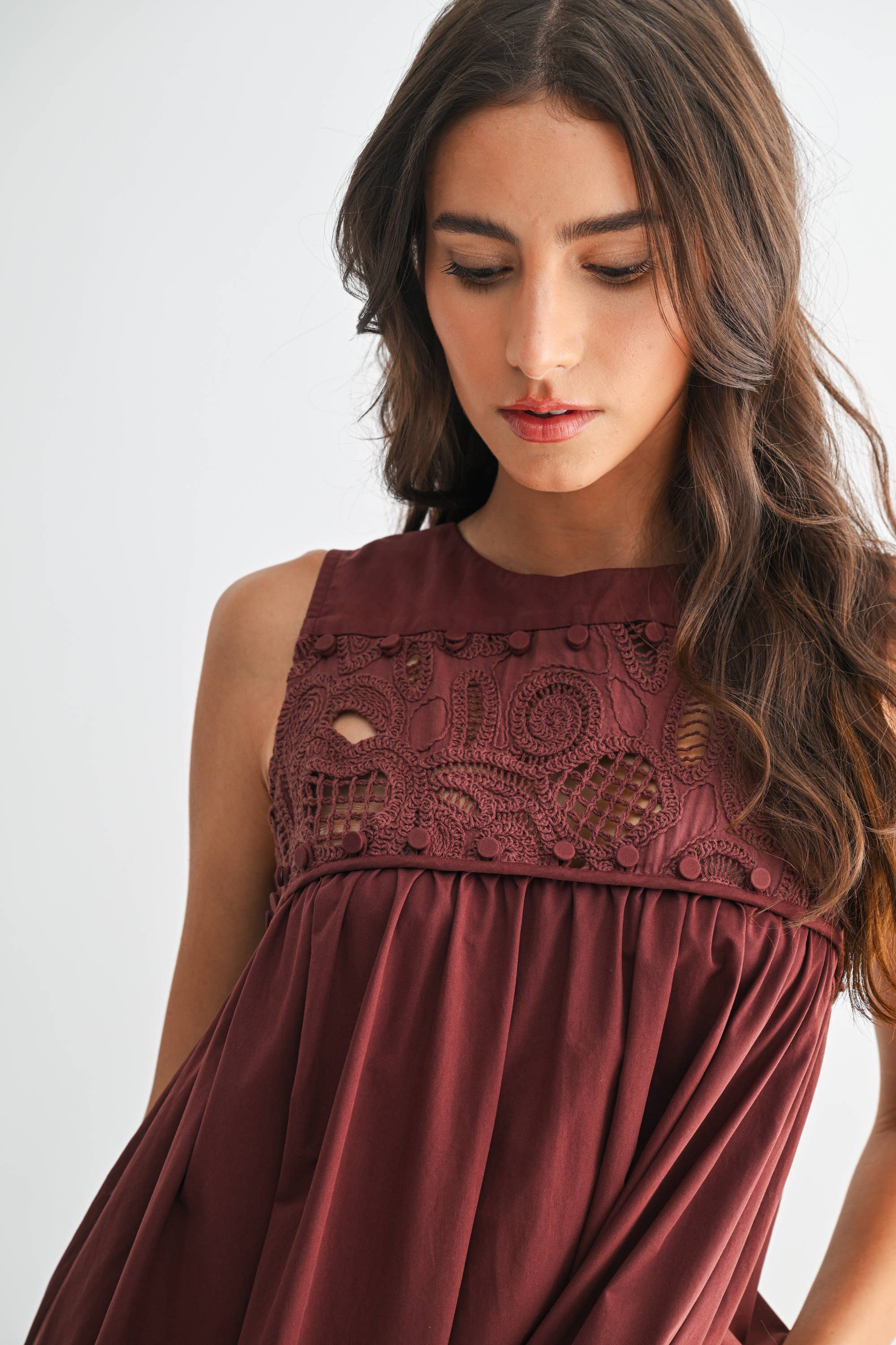 Celeste Lace Detail Boho Maxi Dress