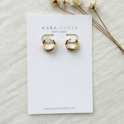 Gold Criss Cross Hoop Earrings